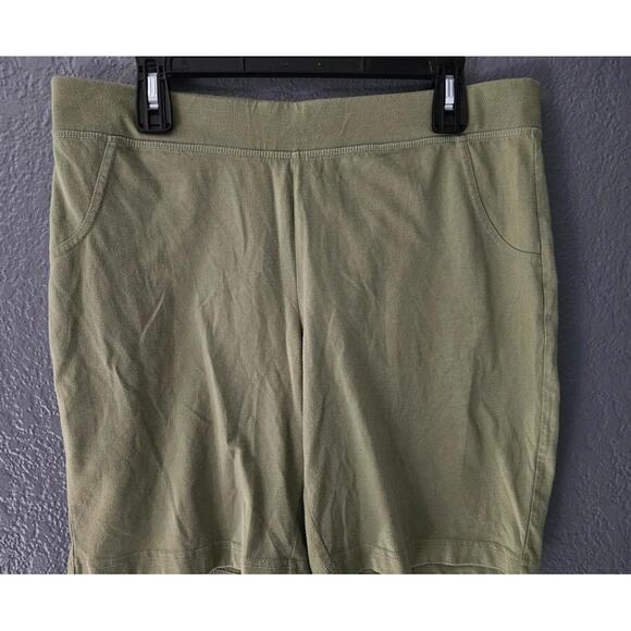 Women's White Stag Elastic Waist Shorts Size Large 12-14 Green Pull On Athletic - Picture 6 of 11